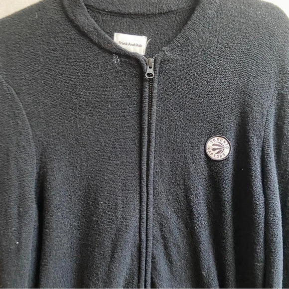Frank & Oak NBA Toronto Raptors zip up cotton blend sweater cardigan Sz S - Picture 4 of 9